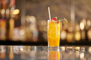 Cocktail with ice and garnish Mugen Waikiki