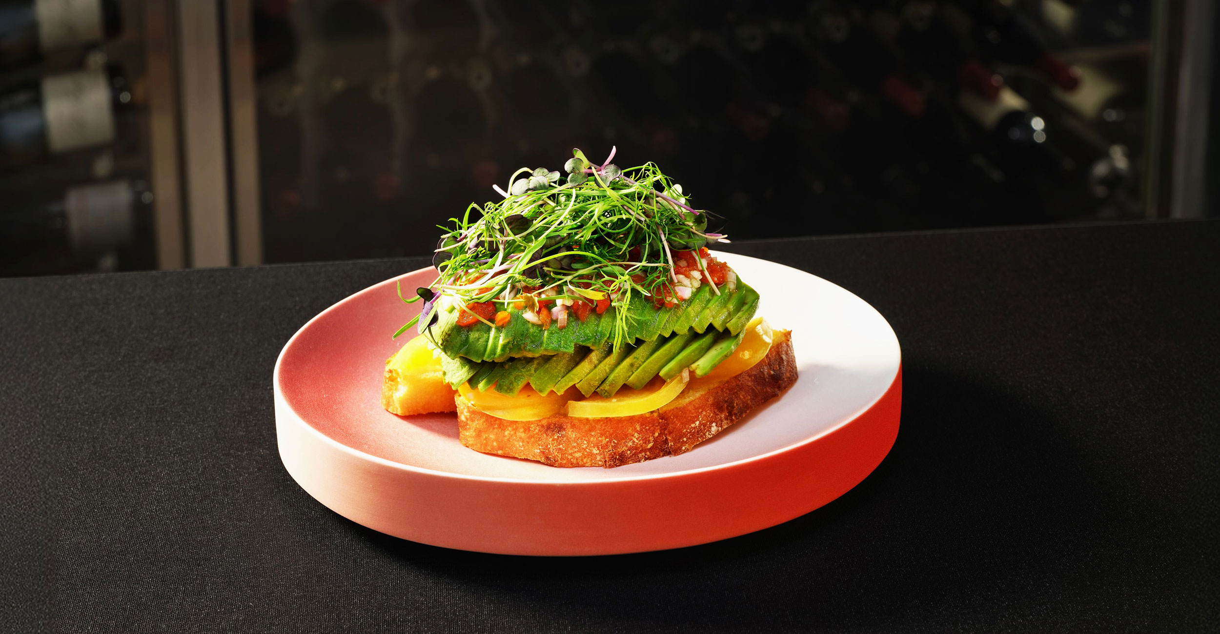 salmon dish with avocado